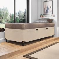 Cama Box Com Baú Solteiro 0,88m Com 41cm De Altura Prince Bege Bege - 2
