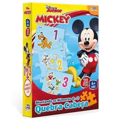 Puzzle Montando Os Números Mickey 20 Peças - Toyster
