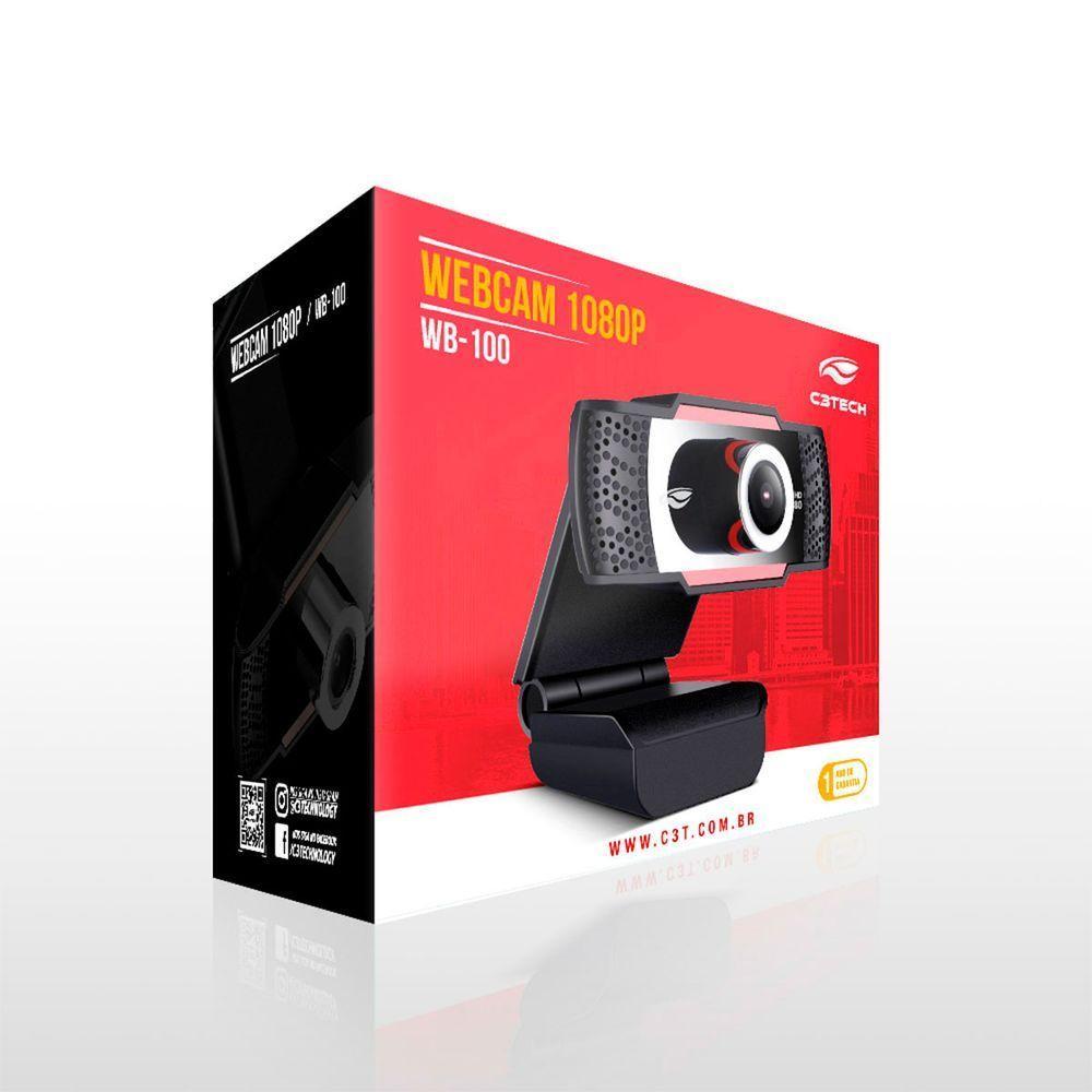 Webcam C3tech Wb-100bk, Resolução Full Hd 1080p, Usb 2.0, 2 Mp, 30 Fps, Microfone Embutido - 3