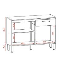 Balcão De Cozinha 3 Portas E 1 Gavetas Com Tampo 1,20m Versalhes Kit\'s Paraná Freijo Cinza - 5