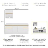 Armário Cozinha 220cm Com Rodapé Multimóveis Branco/dourado - 6