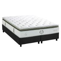 Conjunto Box King: Colchão Molas Ensacadas Imperatore Gold C1655 Pillow Top + Base Crc Suede Gray - 1