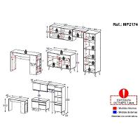 Armário De Cozinha Com Bancada-mesa Gourmet Veneza Multimóveis Mp2174 Branco Branco - 3