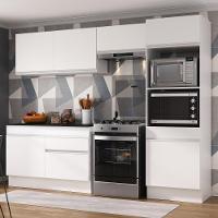 Armário De Cozinha Compacta 4 Peças Com Rodapé Mp2193 Made Multimóveis Branco Branco