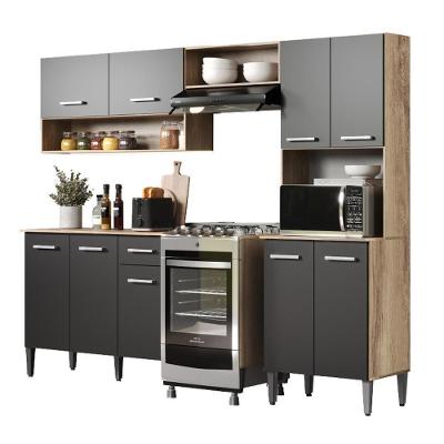 Armário Cozinha Compacta Arizona Essence Carraro - Carvalho-preto Carvalho-preto