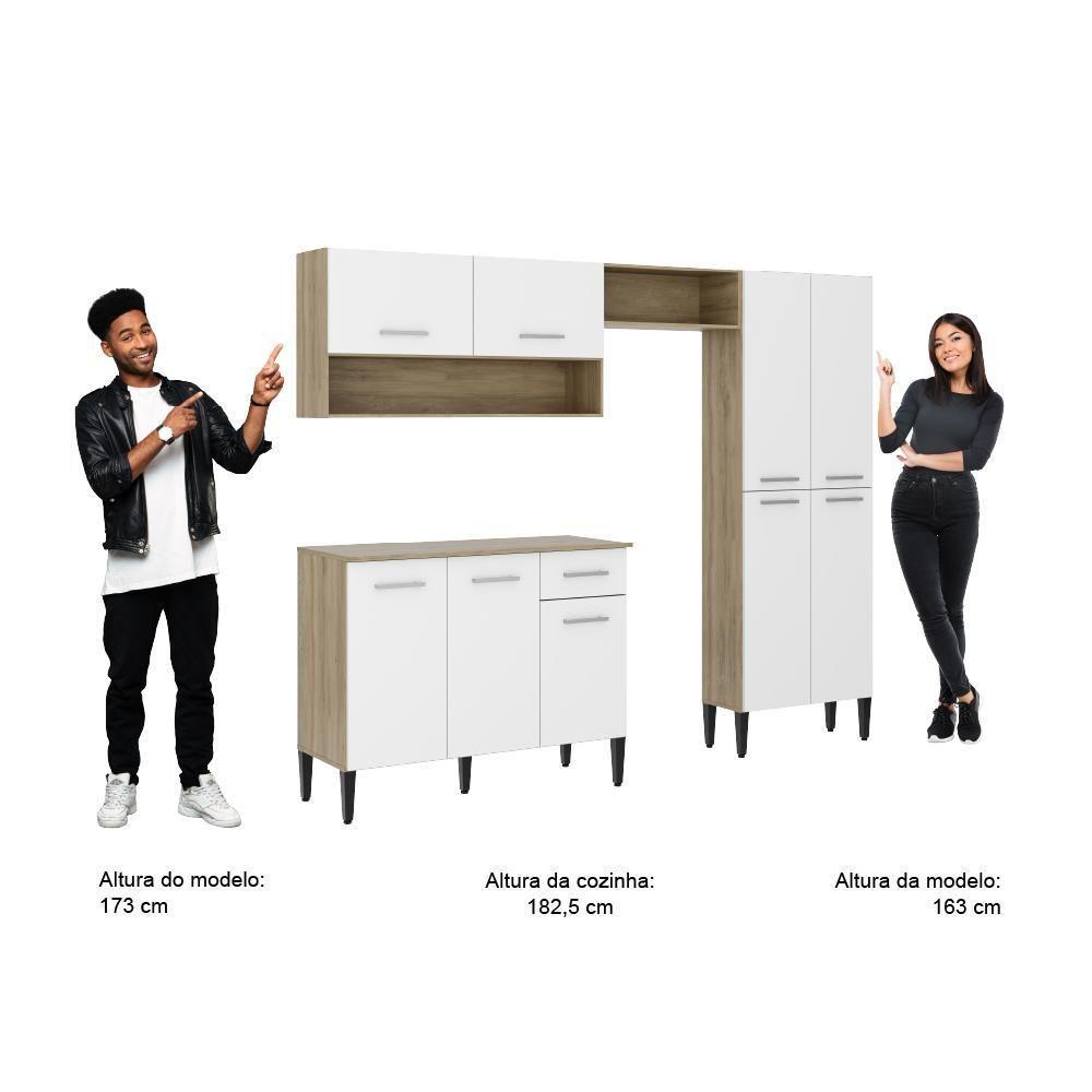 Cozinha Compacta Arizona Classic Com Armário E Balcão Carraro - Carvalho-branco Carvalho-branco - 5