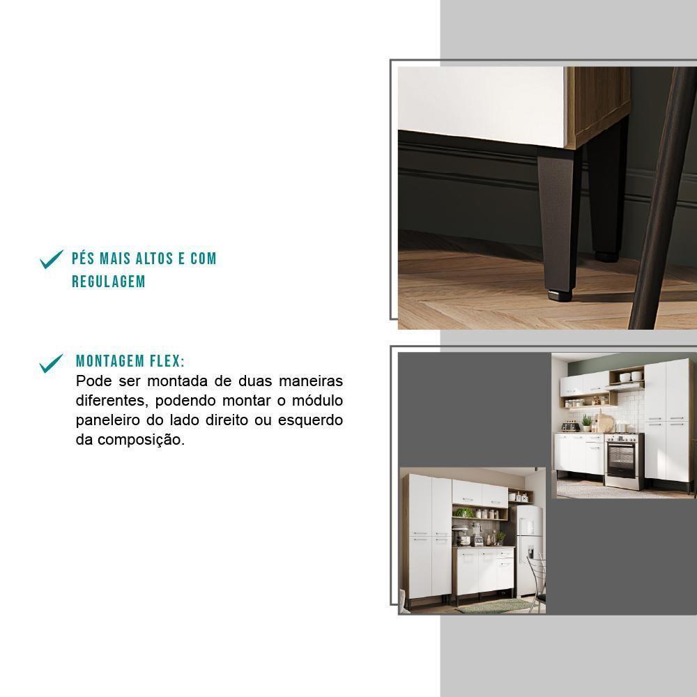 Cozinha Compacta Arizona Classic Com Armário E Balcão Carraro - Carvalho-branco Carvalho-branco - 10