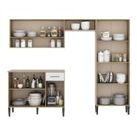 Cozinha Compacta Arizona Classic Com Armário E Balcão Carraro - Carvalho-branco Carvalho-branco - 3