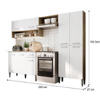 Cozinha Compacta Arizona Classic Com Armário E Balcão Carraro - Carvalho-branco Carvalho-branco