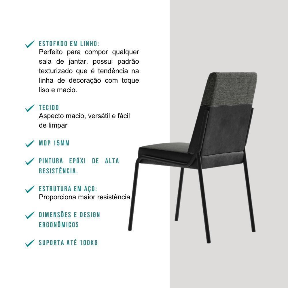 Conjunto Sala De Jantar 4 Cadeiras Roman Carraro Nog Pre - 6