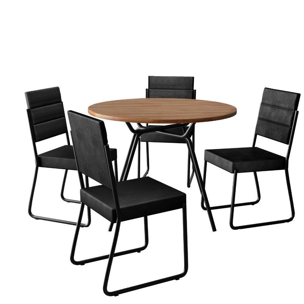 Conjunto Sala De Jantar 4 Cadeiras San Francisco Carraro Pto - 1