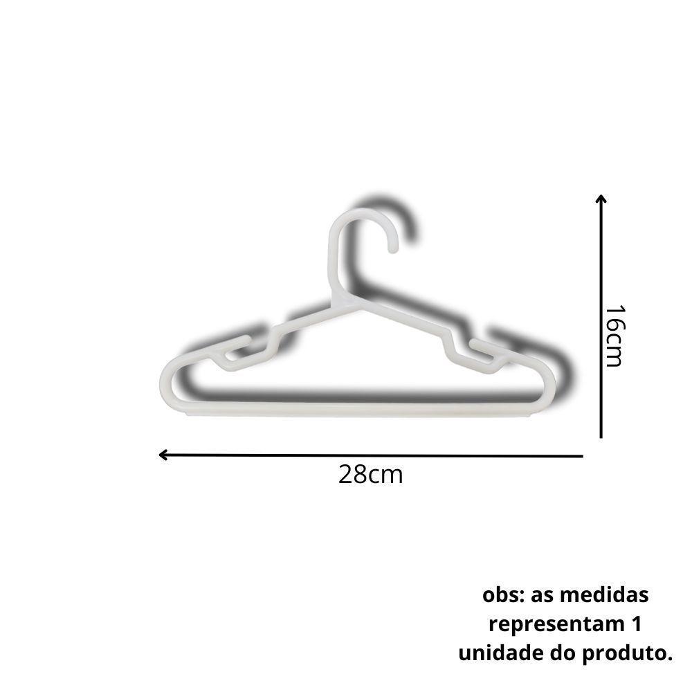 Kit Com 25un. Cabide Infantil Pp Branco - 3