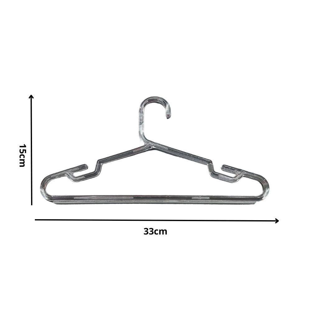 Kit Com 25un. Cabide Juvenil Cavado Tradicional Cristal Em Ps Cristal - 3