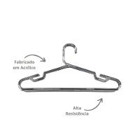 Kit Com 25un. Cabide Juvenil Cavado Tradicional Cristal Em Ps Cristal - 2