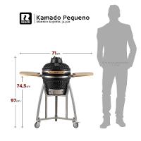 Churrasqueira Kamado Pequeno Rasco Vermelho C/ Grelha Aço Inox, Suporte E Mesas. Ideal P/ 5 Pessoas Vermelho - 5