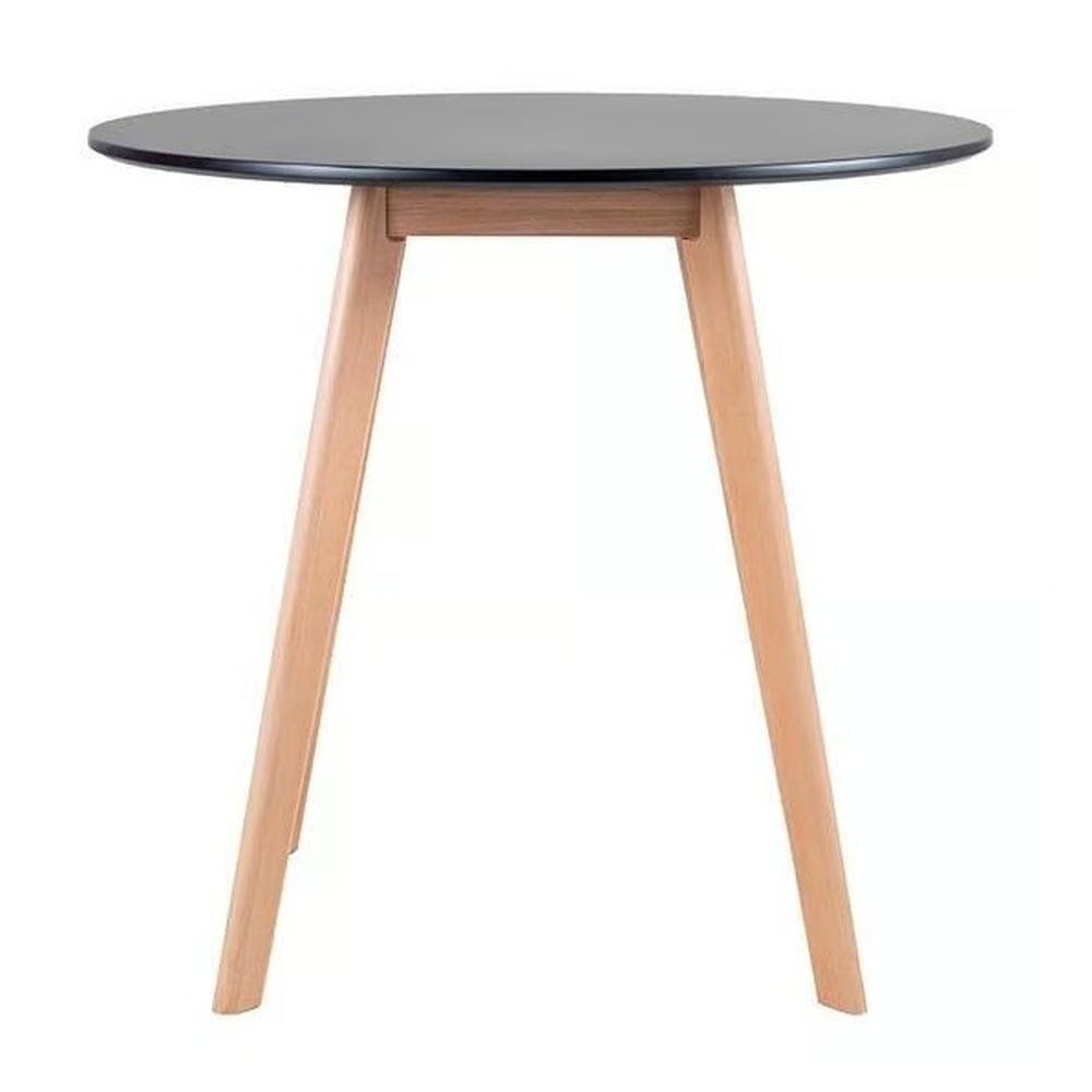 Kit - Mesa De Jantar Leda 90 Cm Preto + 2 Cadeiras Estofadas Leda Preto - 8