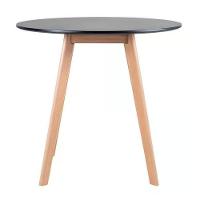 Kit - Mesa Redonda Leda 80 Cm Preto + 4 Cadeiras Estofadas Leda Branco - 5