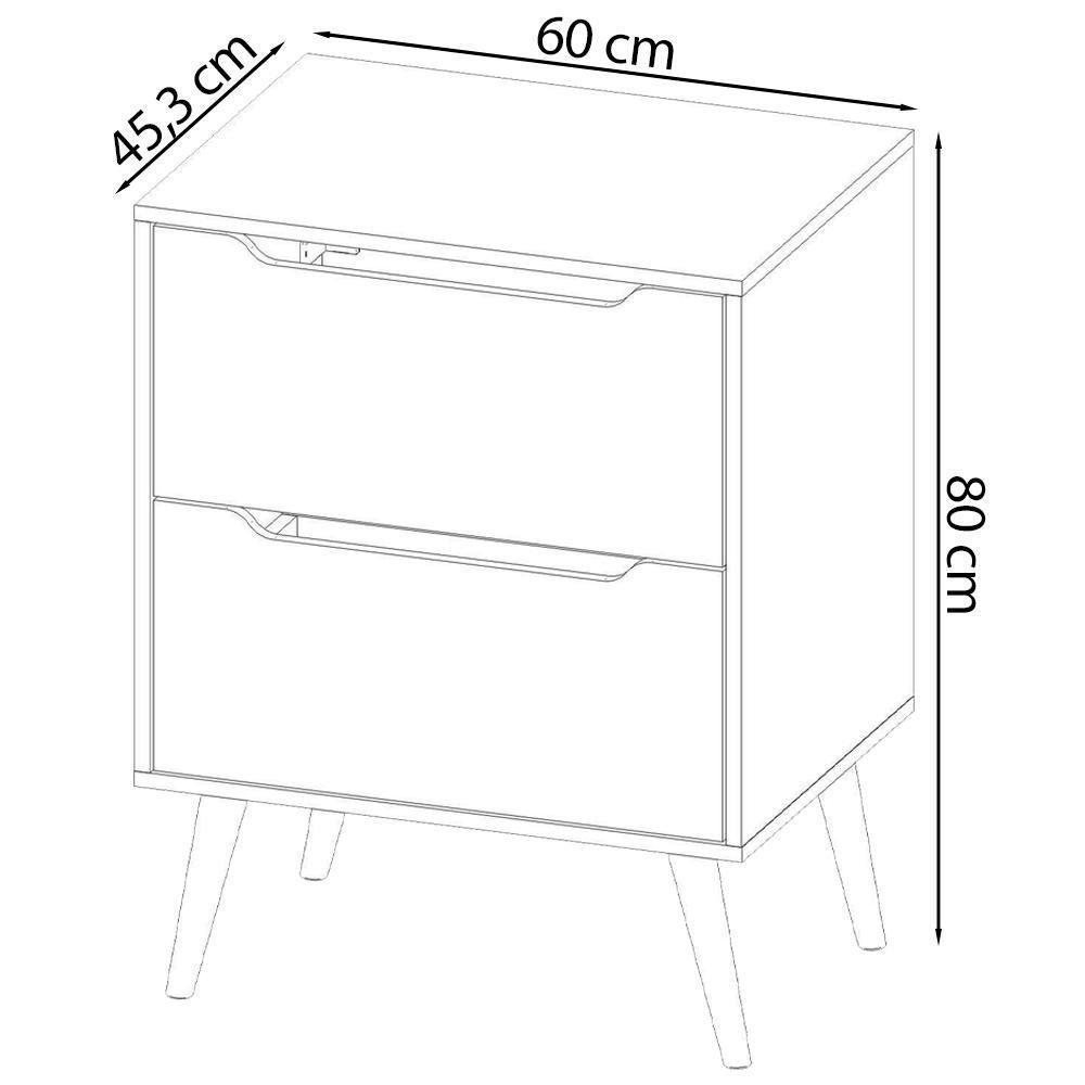 Gabinete Para Banheiro 60 Cm Com 2 Gavetas Bn3639 Branco Tecno Mobili Branco - 5