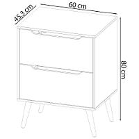 Gabinete Para Banheiro 60 Cm Com 2 Gavetas Bn3639 Amendoa Tecno Mobili Amendoa - 6