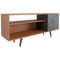 Rack Para Tv 42 Pol 136 Cm 1 Porta R1486 Amendoa Marmore Lunar Tecno Mobili Amendoa Marmore Lunar - 1