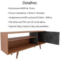 Rack Para Tv 42 Pol 136 Cm 1 Porta R1486 Amendoa Marmore Lunar Tecno Mobili Amendoa Marmore Lunar