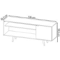 Rack Para Tv 42 Pol 136 Cm 1 Porta R1486 Amendoa Marmore Lunar Tecno Mobili Amendoa Marmore Lunar - 7