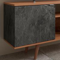 Rack Para Tv 42 Pol 136 Cm 1 Porta R1486 Amendoa Marmore Lunar Tecno Mobili Amendoa Marmore Lunar - 8