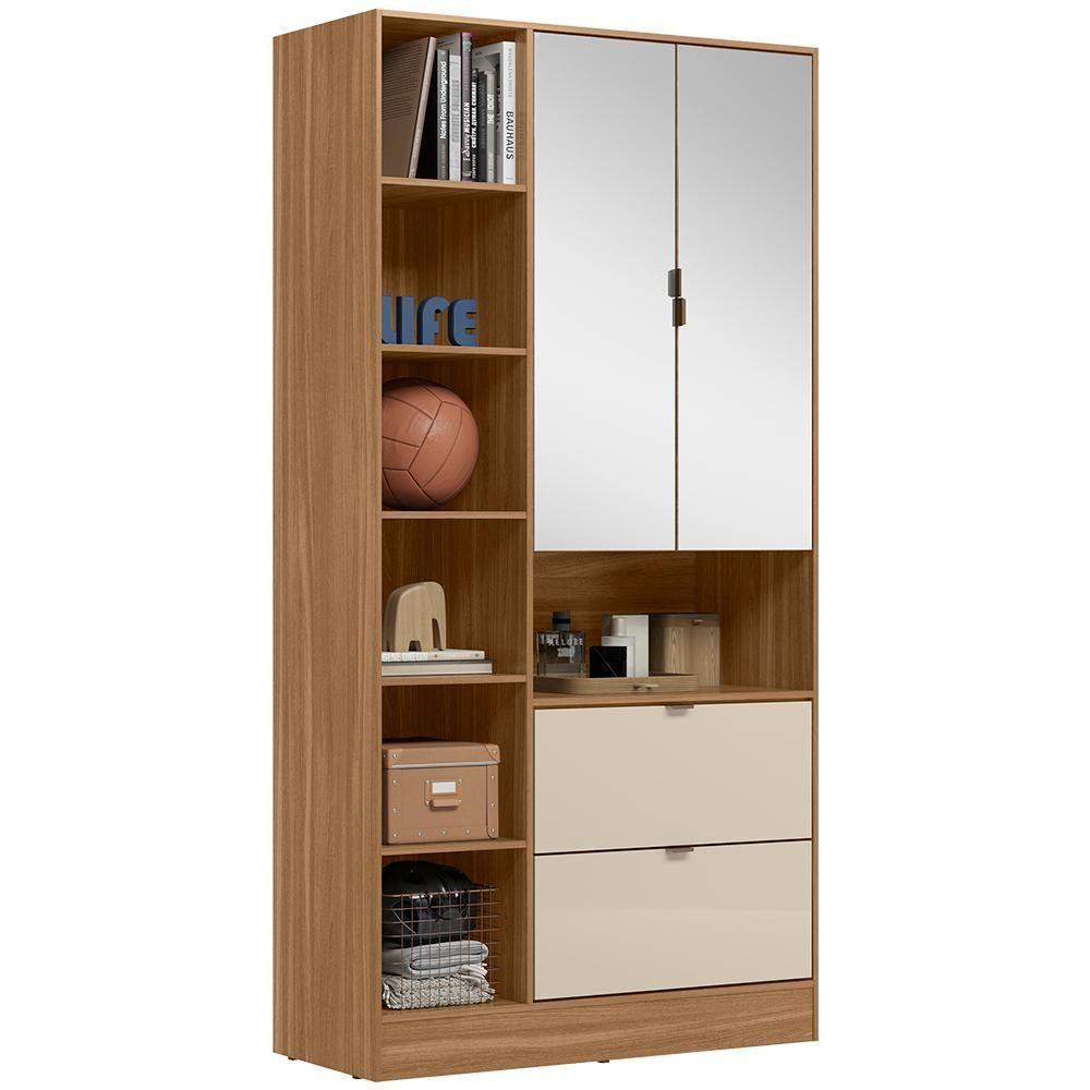 Armario Multi 2 Pt 2 Gv Com Espelho 21240 Amendola Off White Demobile Amendola Off White - 1