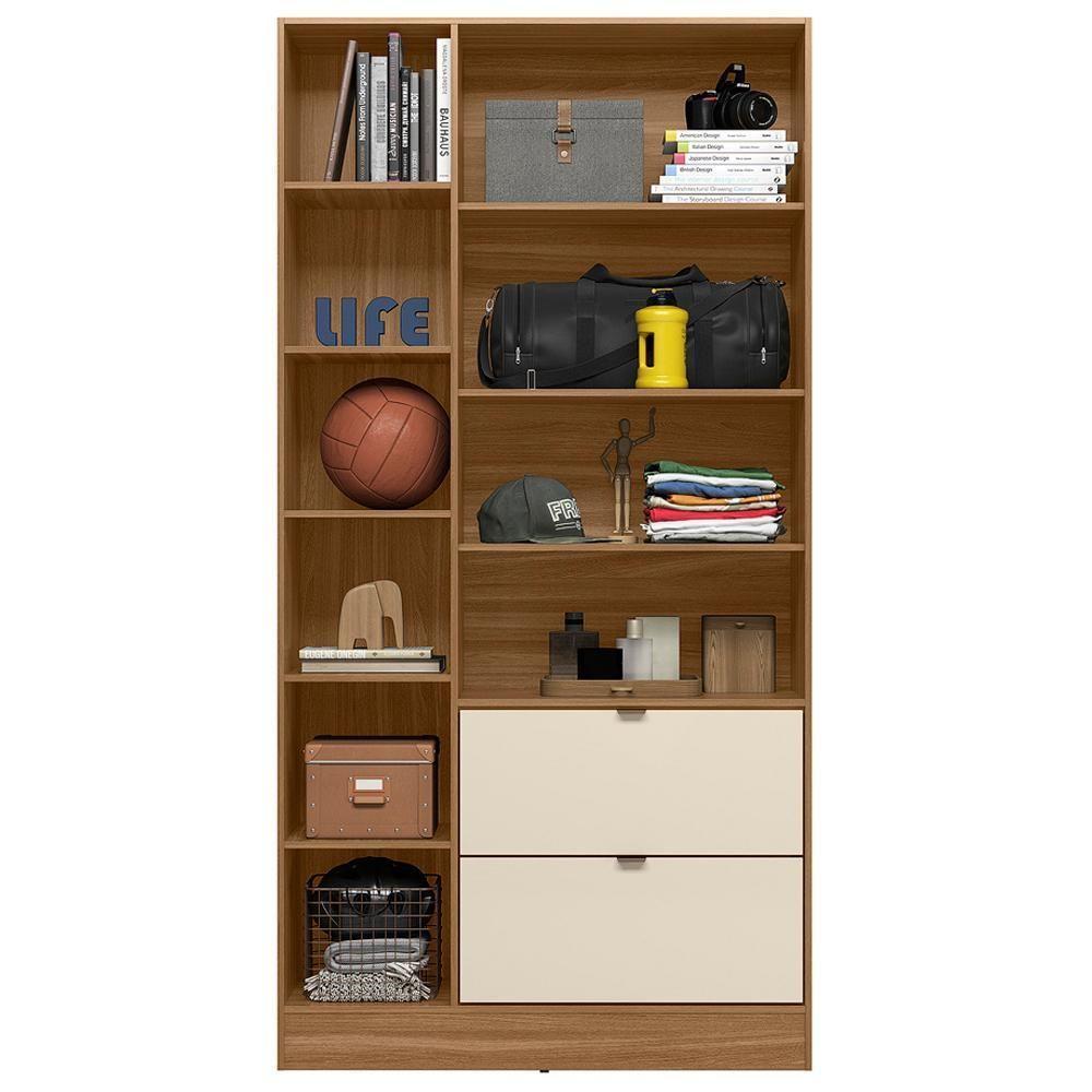 Armario Multi 2 Pt 2 Gv Com Espelho 21240 Amendola Off White Demobile Amendola Off White - 4