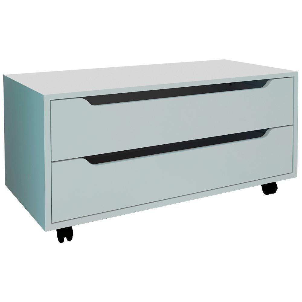 Balcao Gabinete Com 2 Gavetas E 4 Rodizios Bn3643 Branco Tecno Mobili Branco - 1