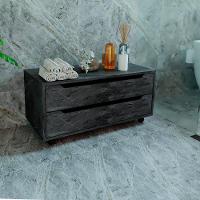 Balcao Gabinete Com 2 Gavetas E 4 Rodizios Bn3643 Marmore Lunar Tecno Mobili Marmore Lunar - 3