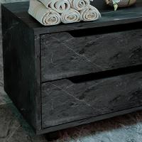 Balcao Gabinete Com 2 Gavetas E 4 Rodizios Bn3643 Marmore Lunar Tecno Mobili Marmore Lunar - 7