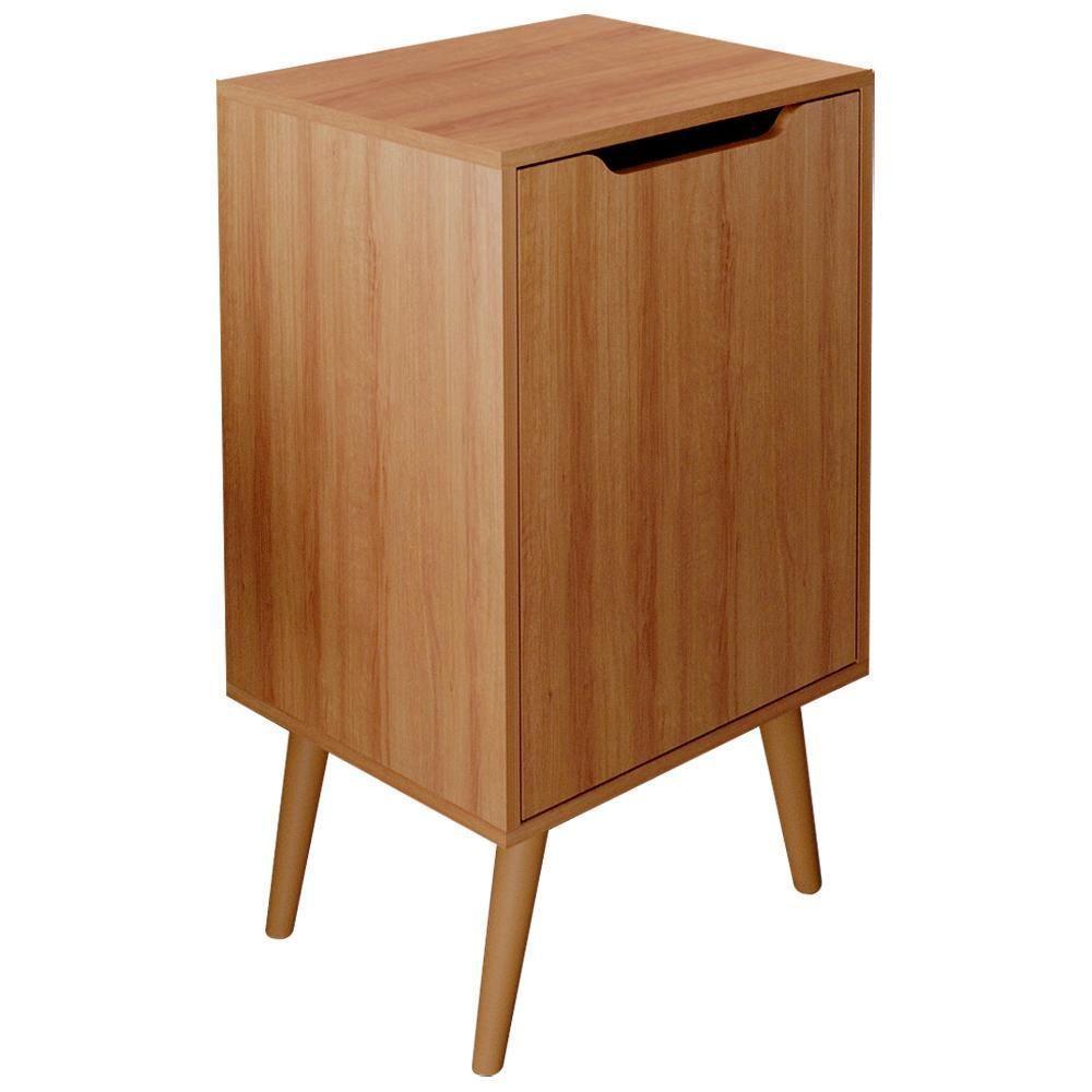 Gabinete Para Banheiro Pes Palito 1 Porta Bn3641 Amendoa Tecno Mobili Amendoa - 1