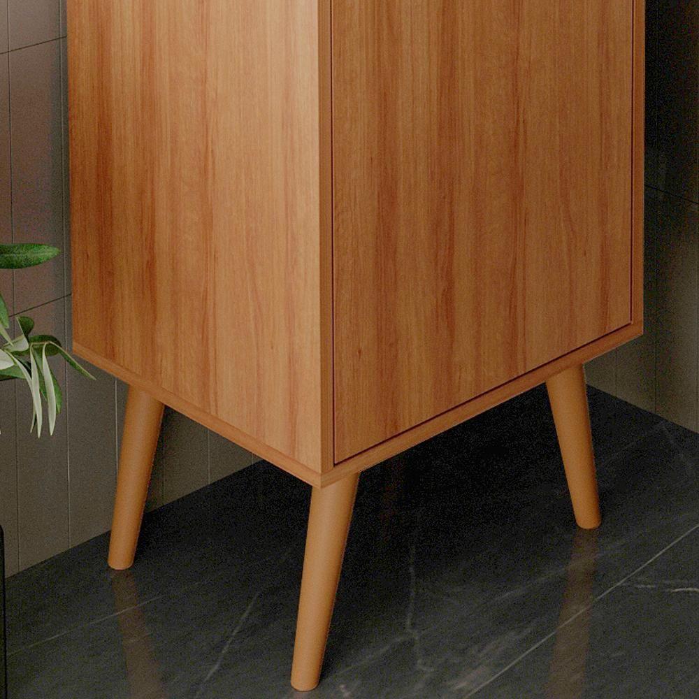 Gabinete Para Banheiro Pes Palito 1 Porta Bn3641 Amendoa Tecno Mobili Amendoa - 4