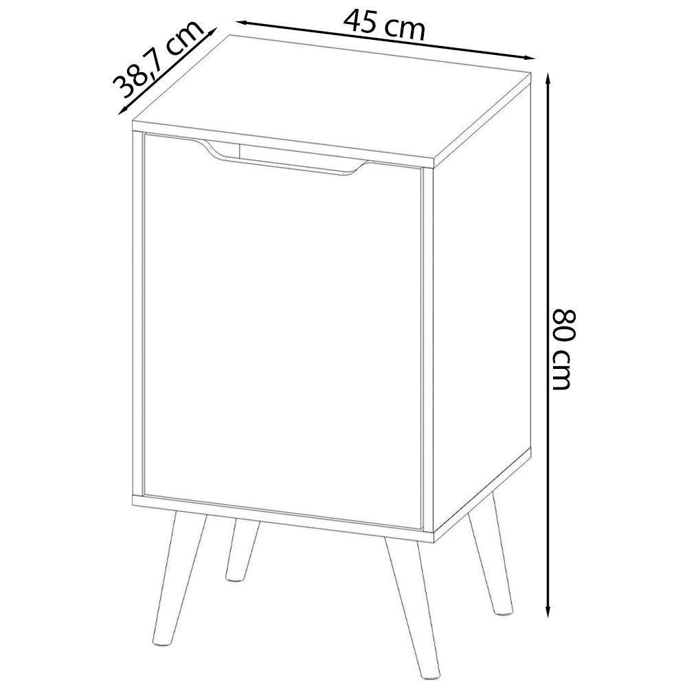 Gabinete Para Banheiro Pes Palito 1 Porta Bn3641 Amendoa Tecno Mobili Amendoa - 8