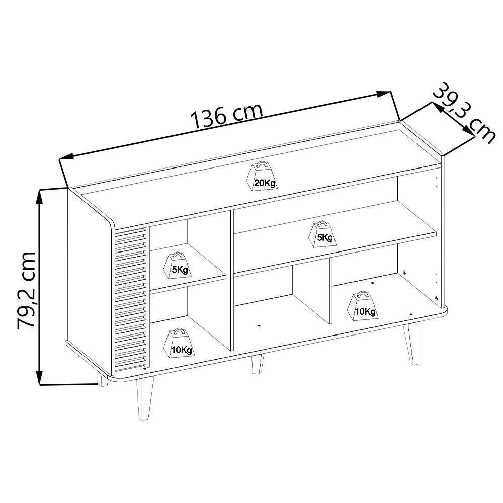 Buffet Para Sala De Jantar Jurere Amendoa Hortela Clb Amendoa Hortela - 2