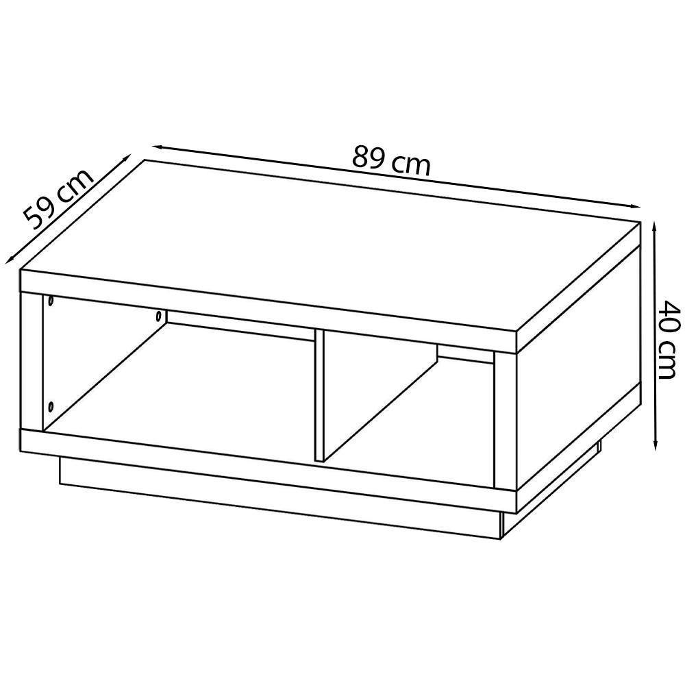 Mesa De Centro 89 Cm 2 Nichos Mc2232 Natural Tecno Mobili Natural - 6