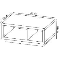 Mesa De Centro 89 Cm 2 Nichos Mc2232 Natural Tecno Mobili Natural - 6