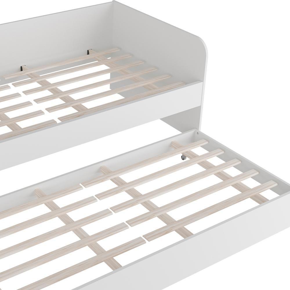 Sofa Cama Solteiro Com Auxiliar Cm8032 Branco Tecno Mobili Branco - 7