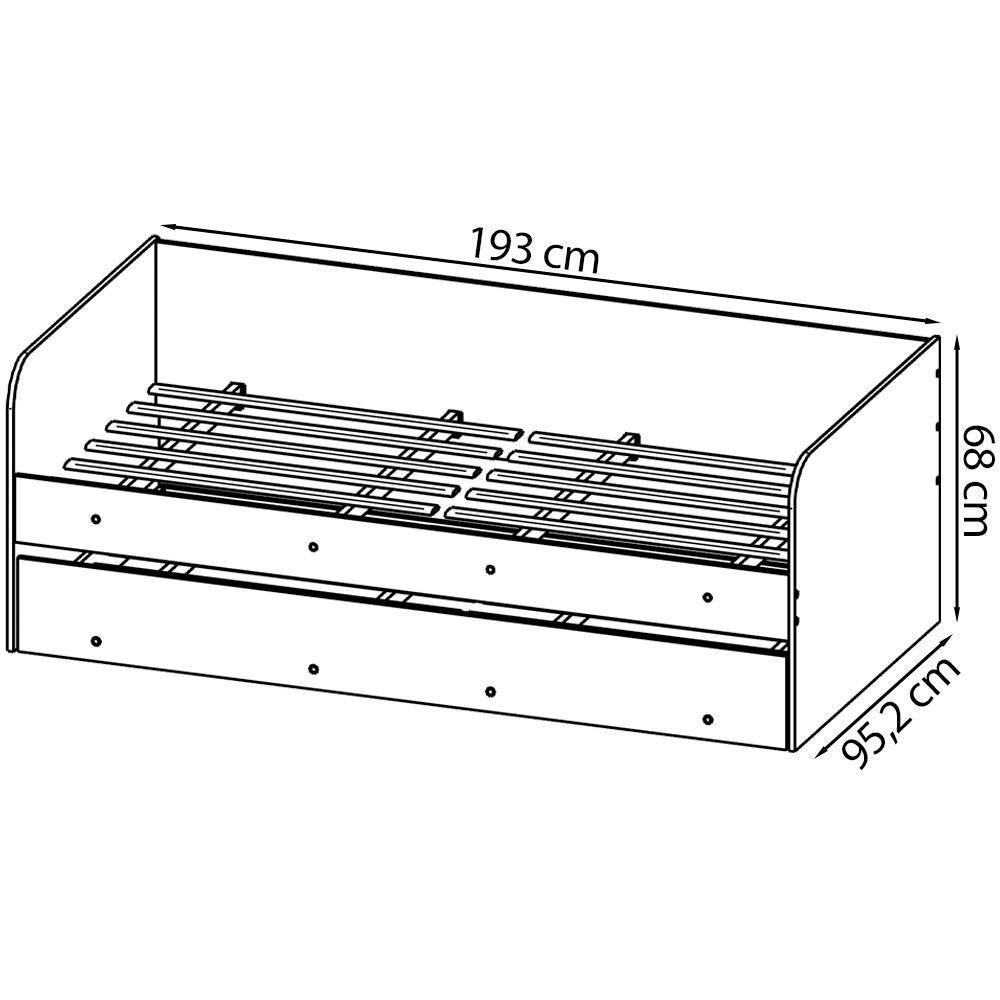 Sofa Cama Solteiro Com Auxiliar Cm8032 Branco Tecno Mobili Branco - 8
