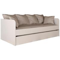 Sofa Cama Solteiro Com Auxiliar Cm8032 Branco Tecno Mobili Branco - 1