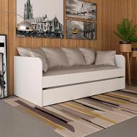 Sofa Cama Solteiro Com Auxiliar Cm8032 Branco Tecno Mobili Branco - 3
