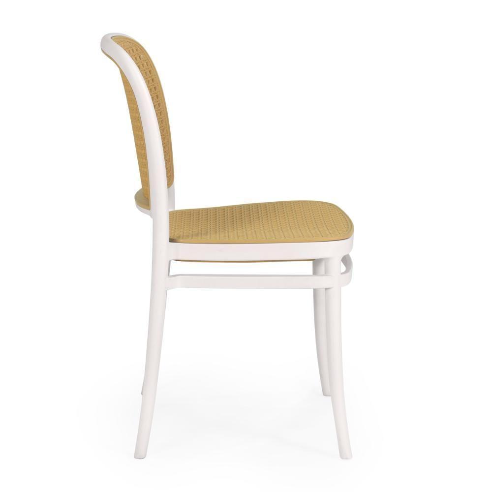 Conjunto Mesa De Jantar Retangular Eiffel Preta 120x80cm Com 4 Cadeiras Roma - Branco - 8