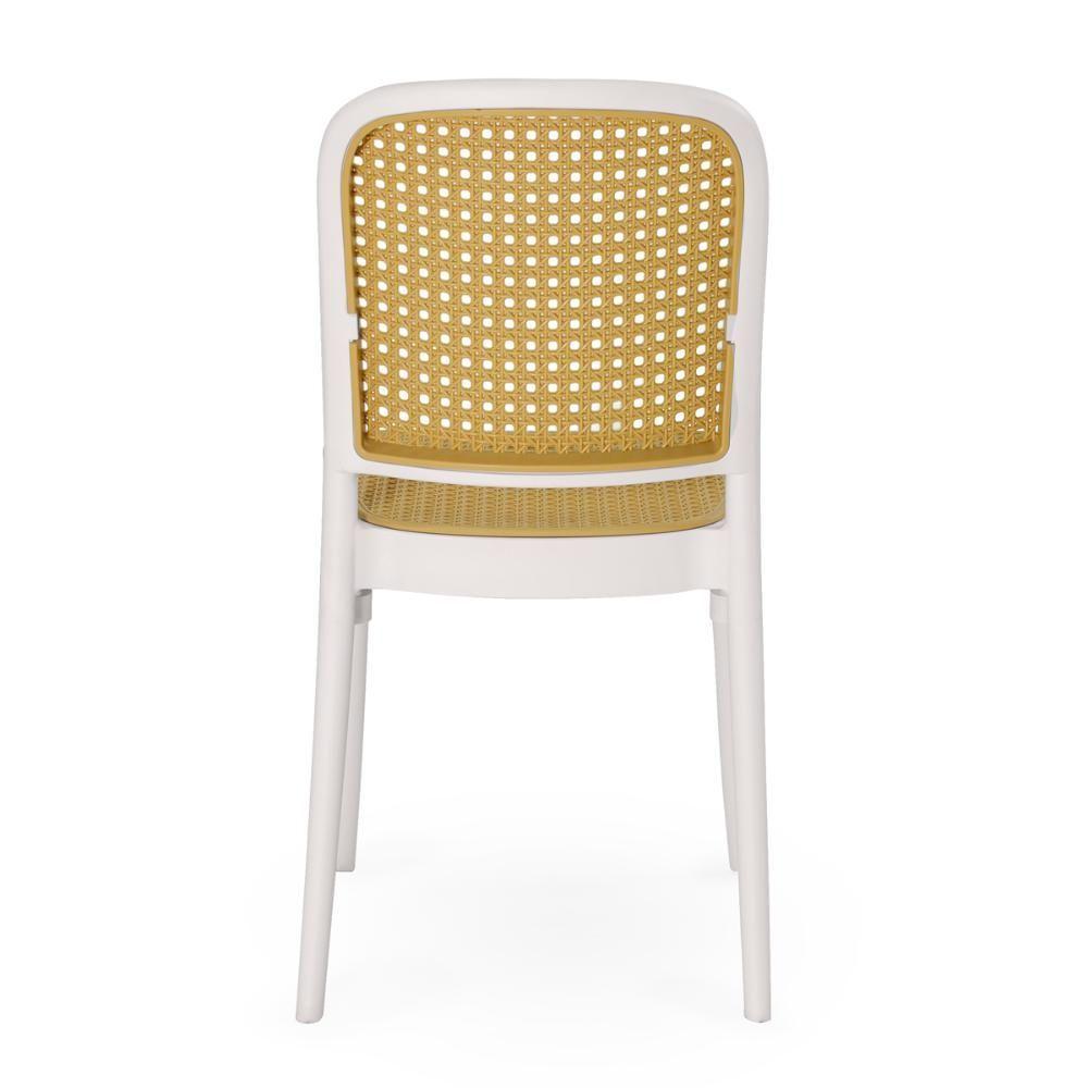 Conjunto Mesa De Jantar Retangular Eiffel Preta 120x80cm Com 6 Cadeiras Roma - Branco - 3