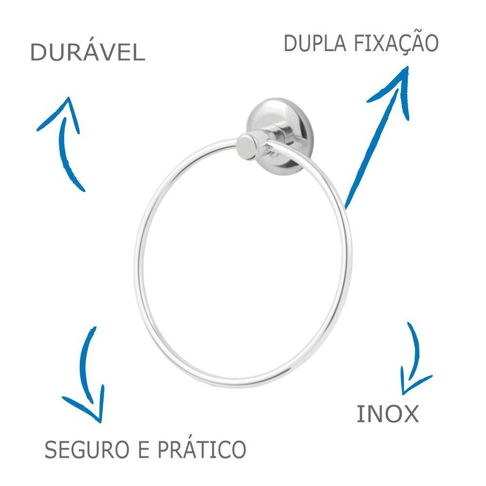 Porta Toalha De Rosto E Mãos Oliveira Em Argola E Aço Inox - 8