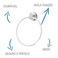 Porta Toalha De Rosto E Mãos Oliveira Em Argola E Aço Inox - 8