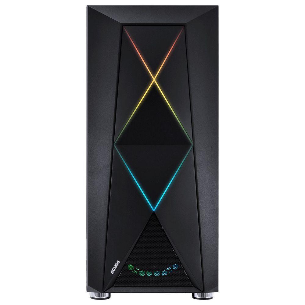 Gabinete Mid-tower Dimension Preto Com Led E Fan Traseiro Rgb - Lateral Em Vidro Temperado - Diptrgb1fcv - 2