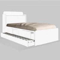 Cama Tamires Solteiro 0,88cm Com Auxiliar Branco - Cambel - 2