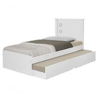 Cama Solteiro Barcelona Branco E Preto Com Cama Auxiliar - Tebarrot - 5
