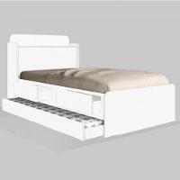 Cama Tamires Solteiro 0,88cm Com Auxiliar Branco E Dois Colchões - Cambel - 2